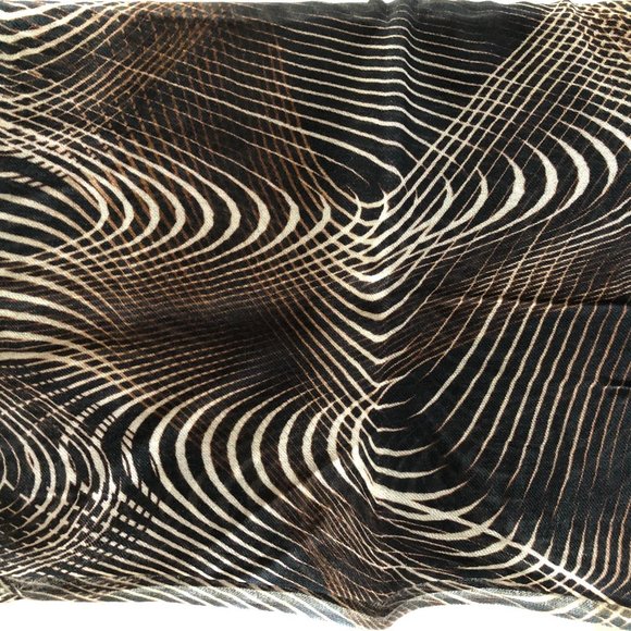 SCARF-55% MODAL, 45% COTTON, BROWN & CREAM - Picture 4 of 6